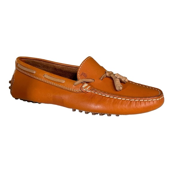 Tod’s Women’s Gommino Tassle Loafer Shoes in Orange Nubuck Leather | Size 5.5 - Picture 3 of 13